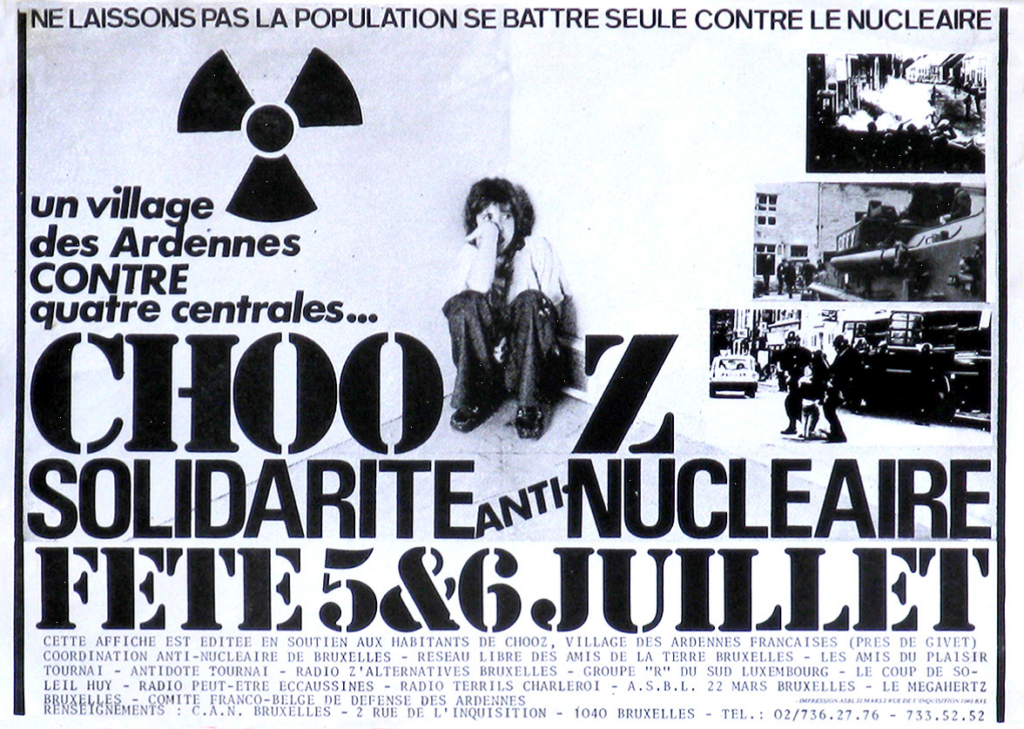 Affiche de soutien à la population de Chooz, [années 1980]. Coll. CARHOP, affiches, n° 85.