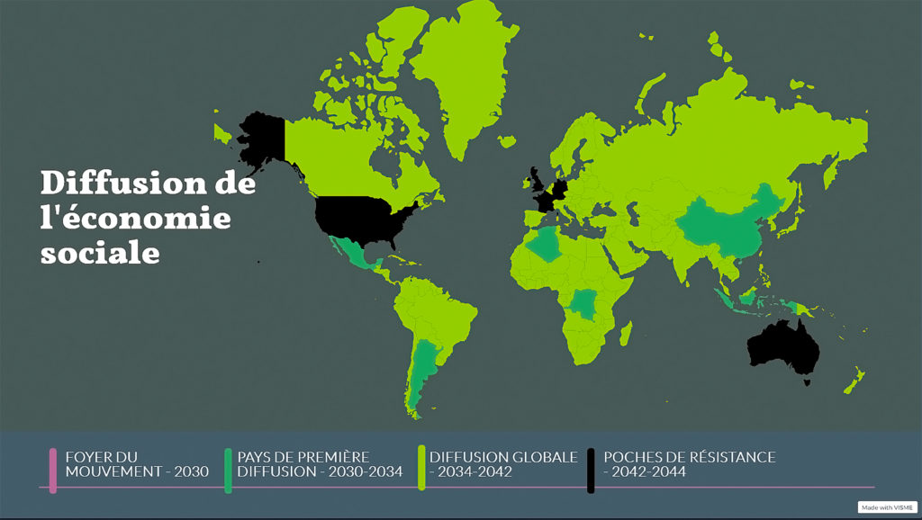 Carte fictive de l’expansion de l’économie sociale, s.d.